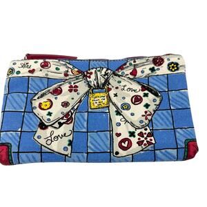 BRIGHTON With Love From Me To You Tom Clancy Sparkle Bow Zip Zipper Pouch Canvas